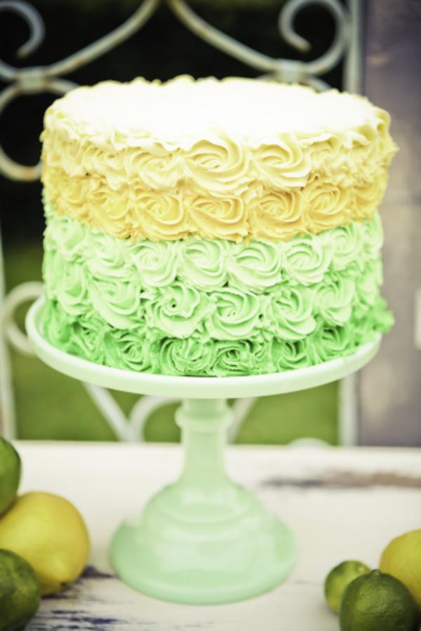 Yellow and Green Birthday Cake