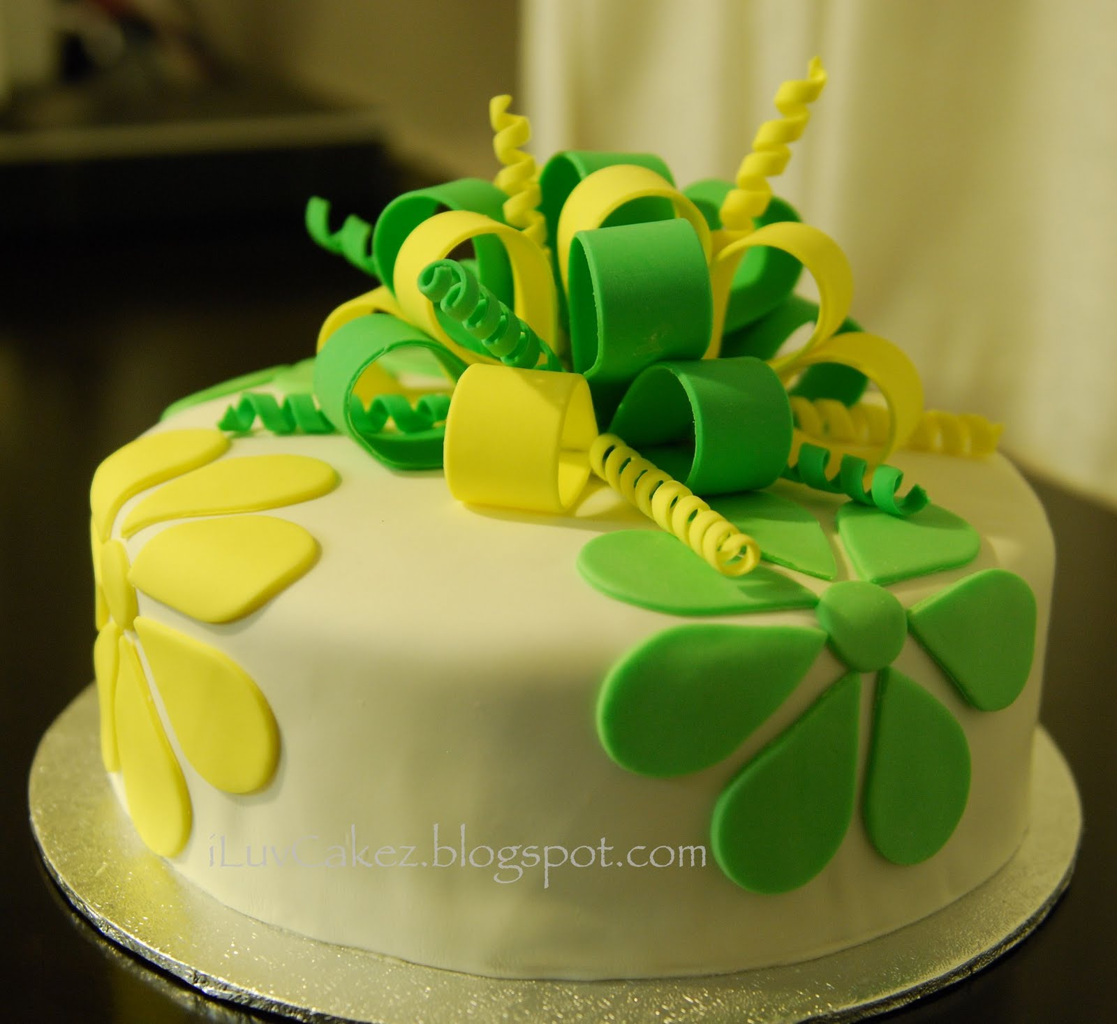 Yellow and Green Birthday Cake