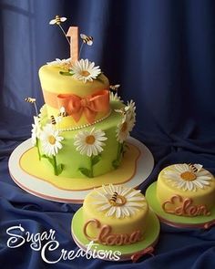 Yellow and Green Birthday Cake