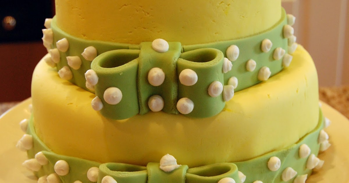 Yellow and Green Birthday Cake