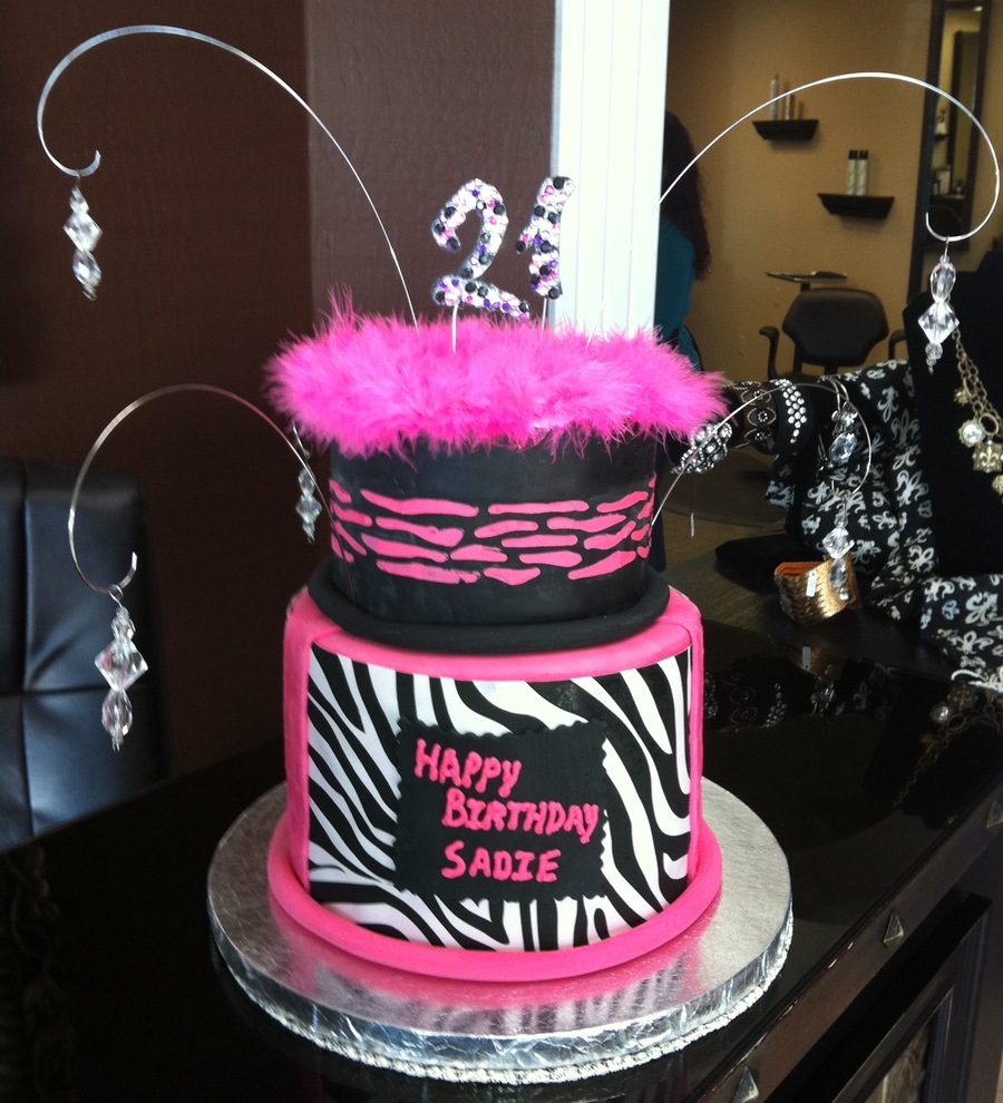 Zebra Striped Birthday Cake