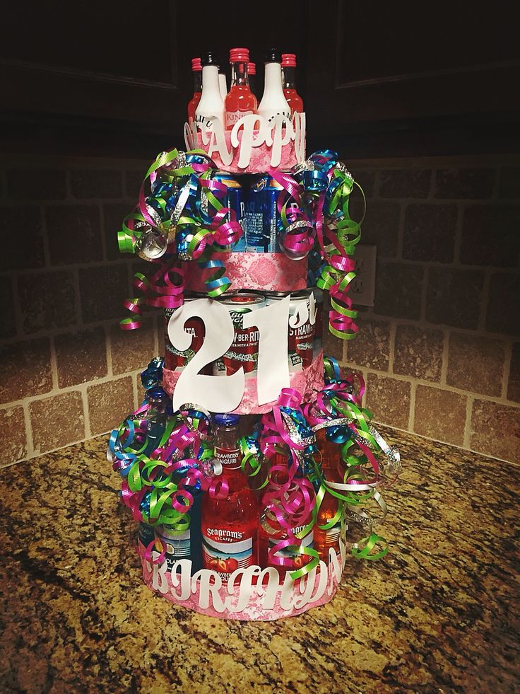 21st Alcohol Birthday Cake