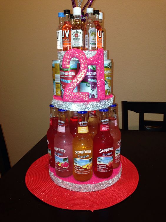 21st Birthday Cakes with Alcohol