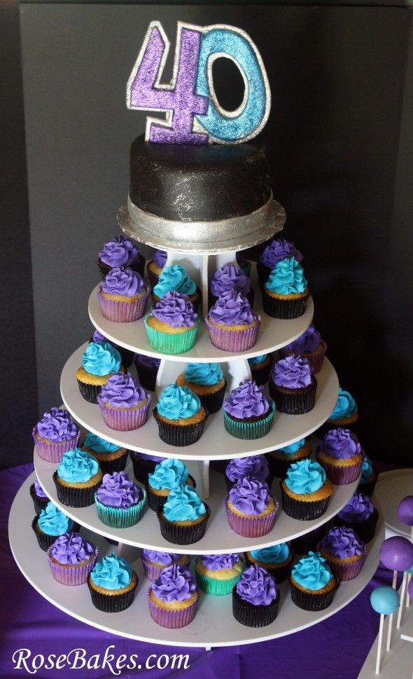 10 Photos of 40th Birthday Cake Cupcakes