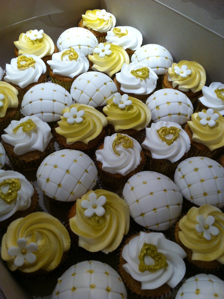 12 Photos of Gold 50th Anniversary Cupcakes