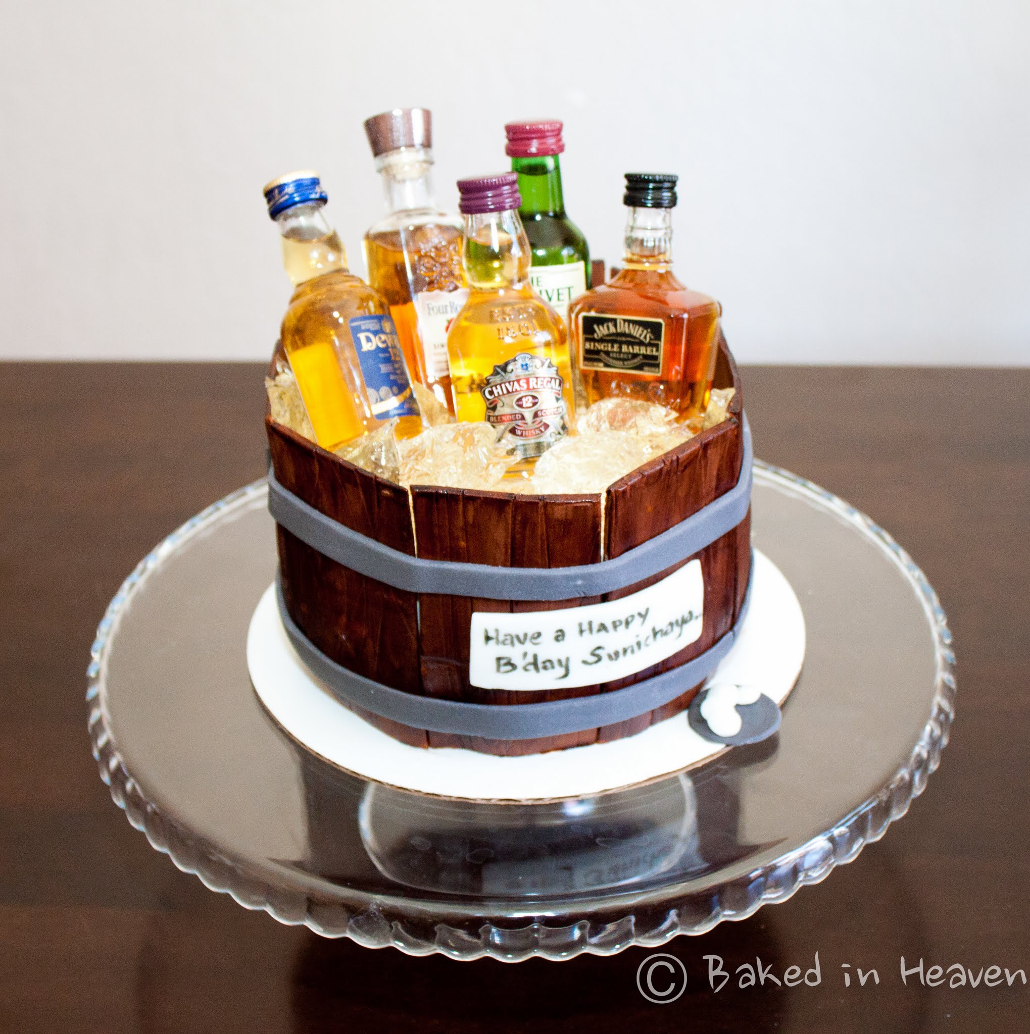 Alcohol Bottle Birthday Cake