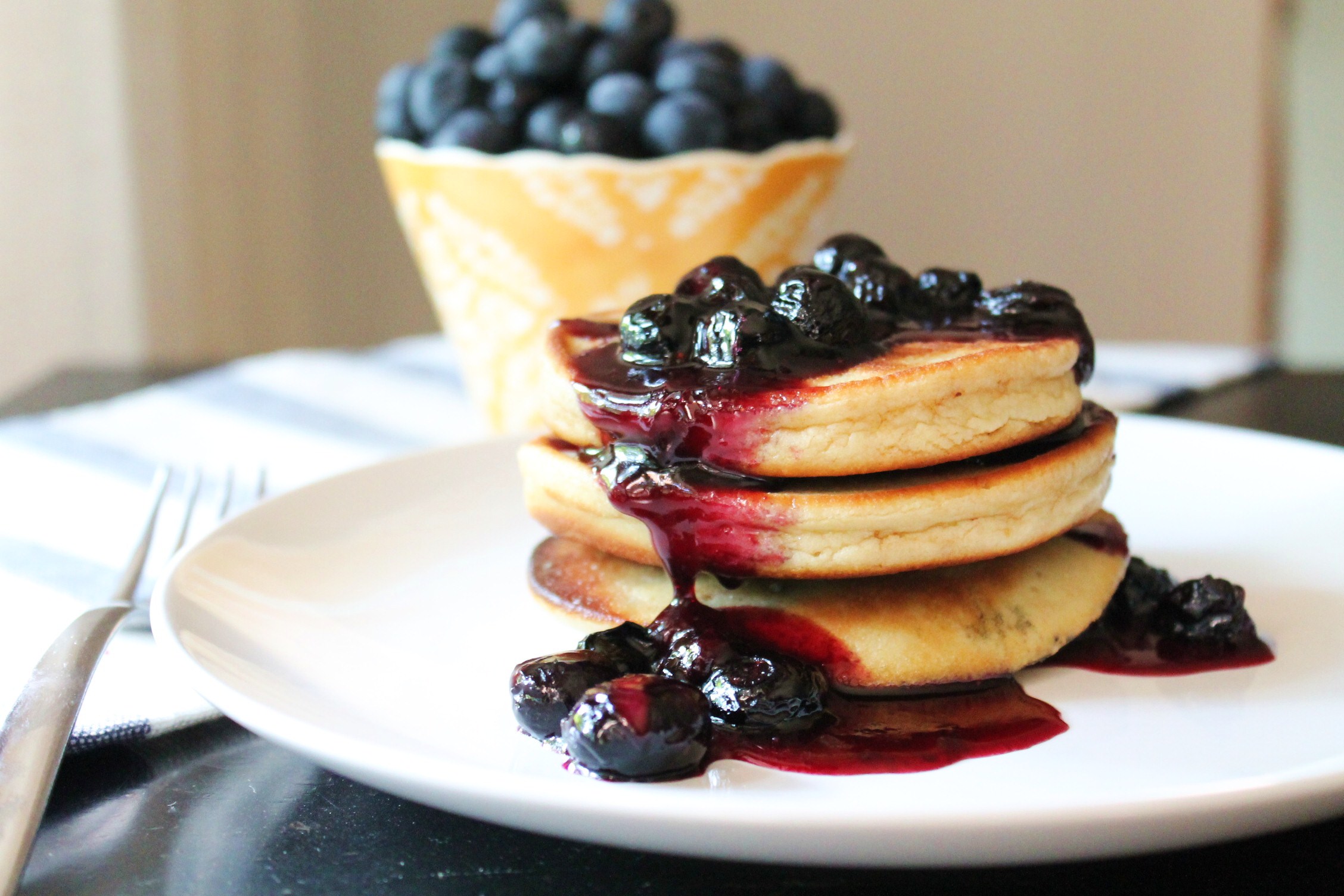 Almond Flour Blueberry Pancakes