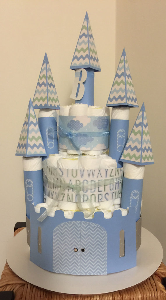 Baby Boy Diaper Cake Castle