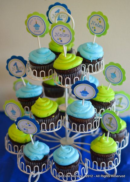 12 Photos of Baby Boy First Birthday Cupcakes