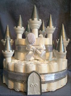 Baby Shower Diaper Castle Cake