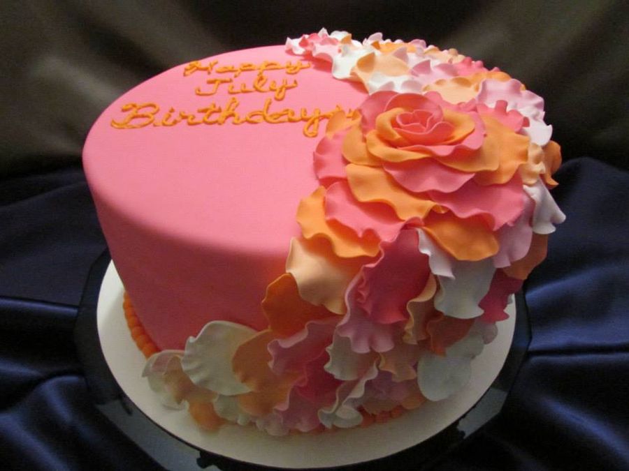 Beautiful Birthday Cake with Roses