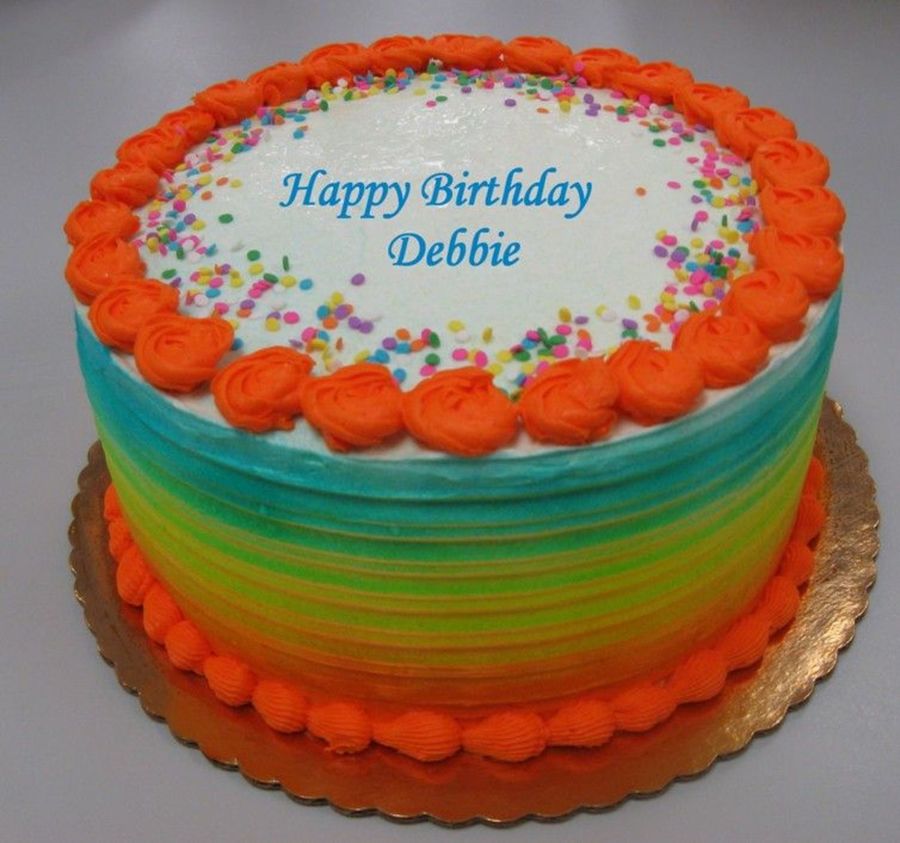 Blue and Orange Birthday Cake