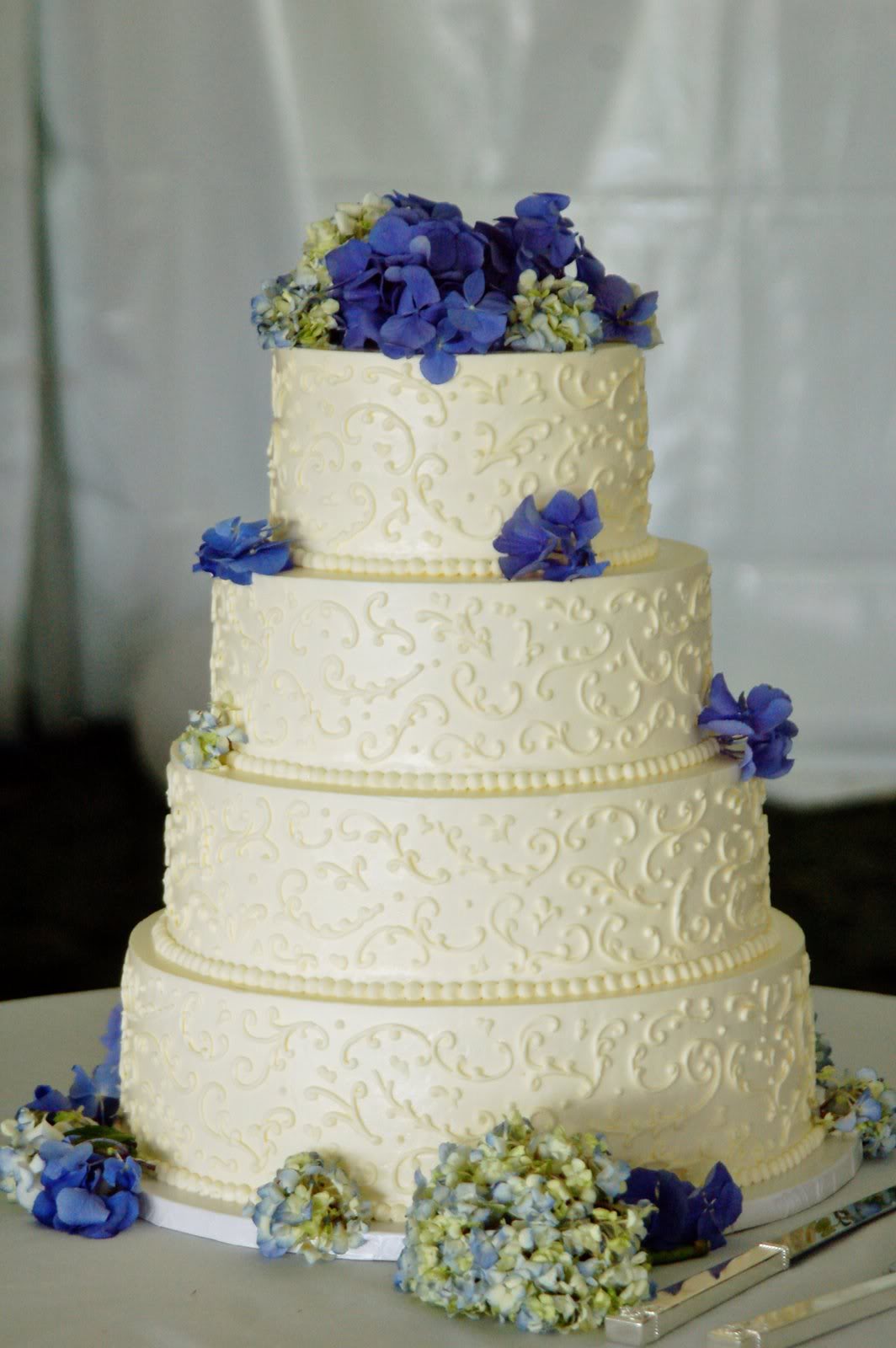 Blue Buttercream Wedding Cakes