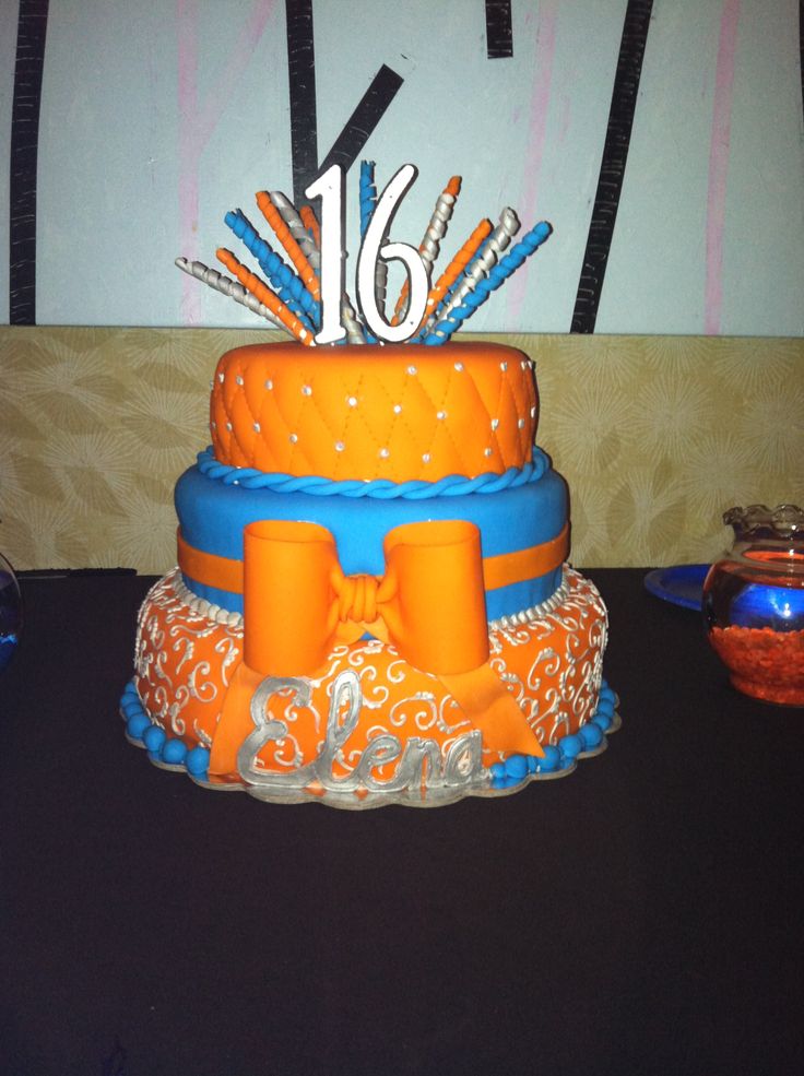 Blue Sweet 16 Birthday Cakes