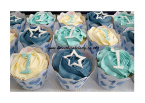 Boys 1st Birthday Cupcake Cake