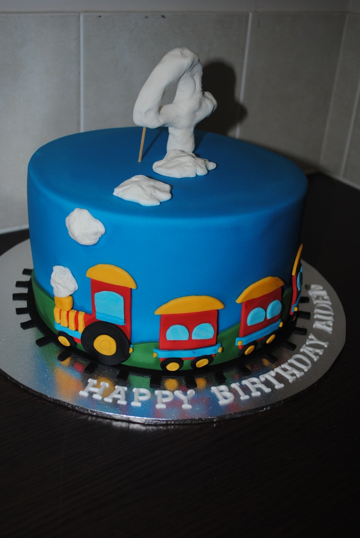 Boys 4th Birthday Train Cake