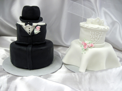 Bride and Groom Wedding Shower Cakes