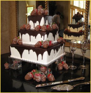 Chocolate Covered Strawberries Wedding Cake