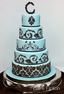 Chocolate Wedding Cake Blue-And-Brown