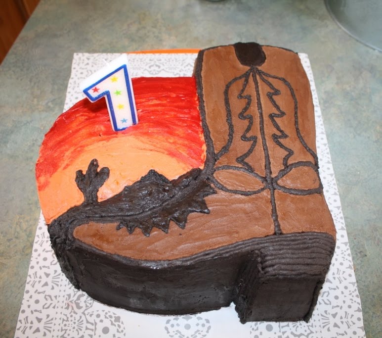 Cowboy Boot Birthday Cake Template