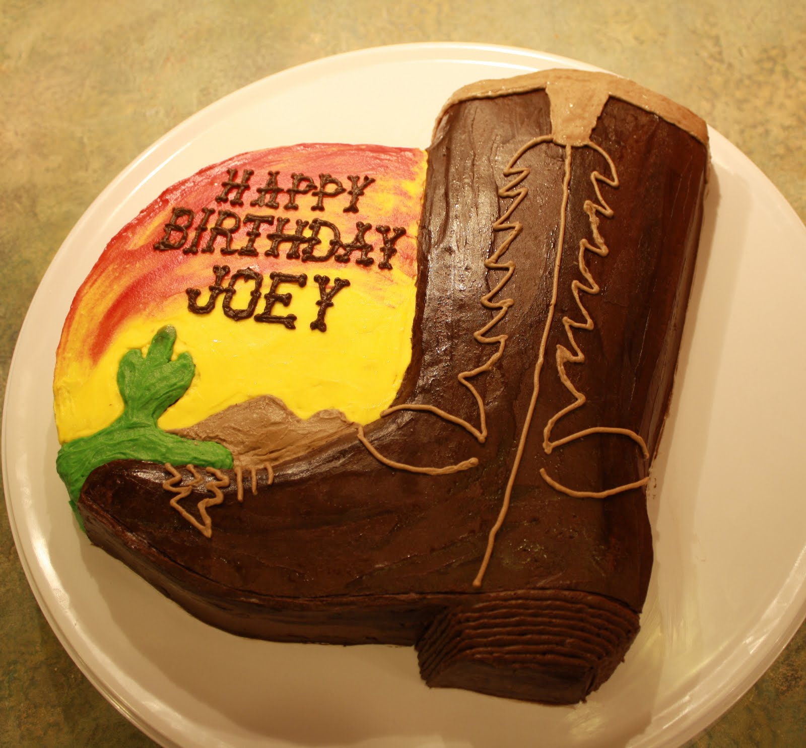 Cowboy Boot Birthday Cake