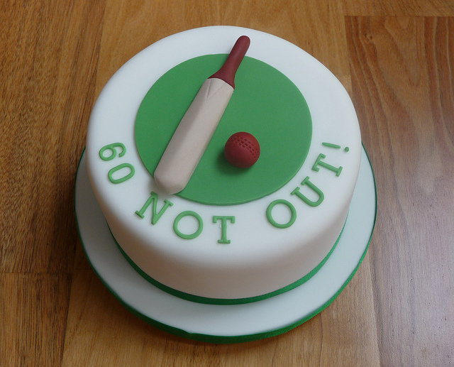 Cricket Bat and Ball Cake