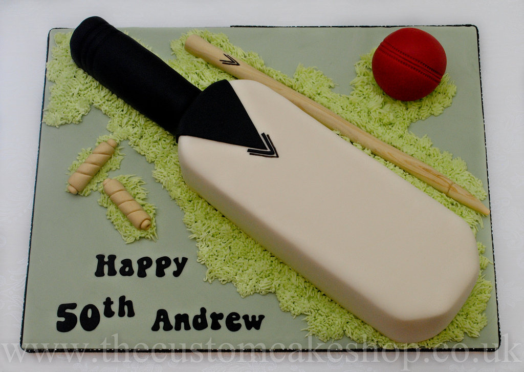 Cricket Bat Birthday Cake