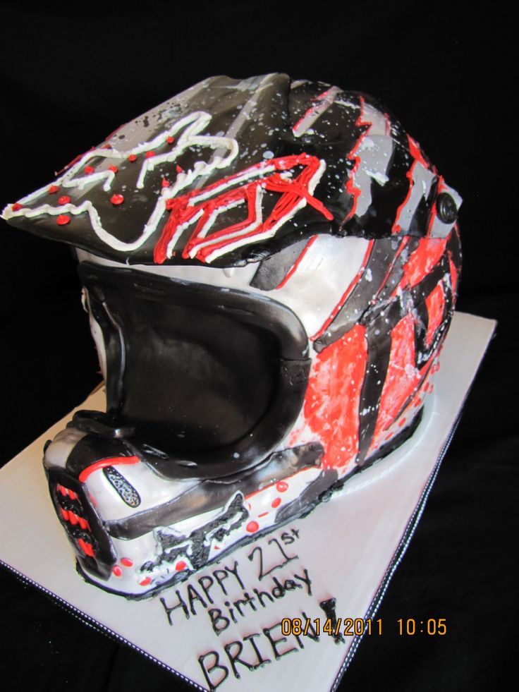 Dirt Bike Helmet Birthday Cake