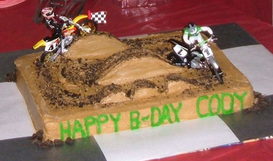 Dirt Bike Track Birthday Cake