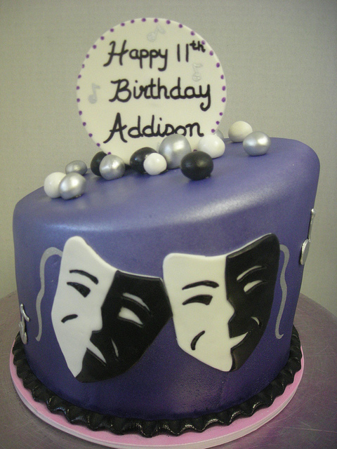 Drama Mask Birthday Cake