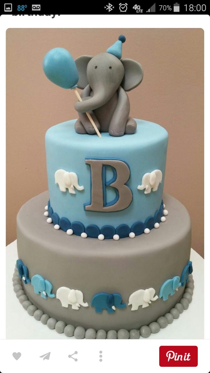 Elephant Boy Baby Shower Cakes Ideas