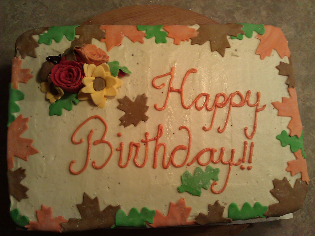 Fall Happy Birthday Sheet Cake