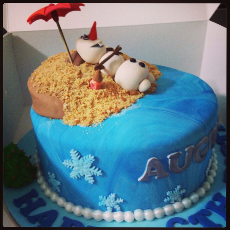 Frozen Summer Olaf Birthday Cake