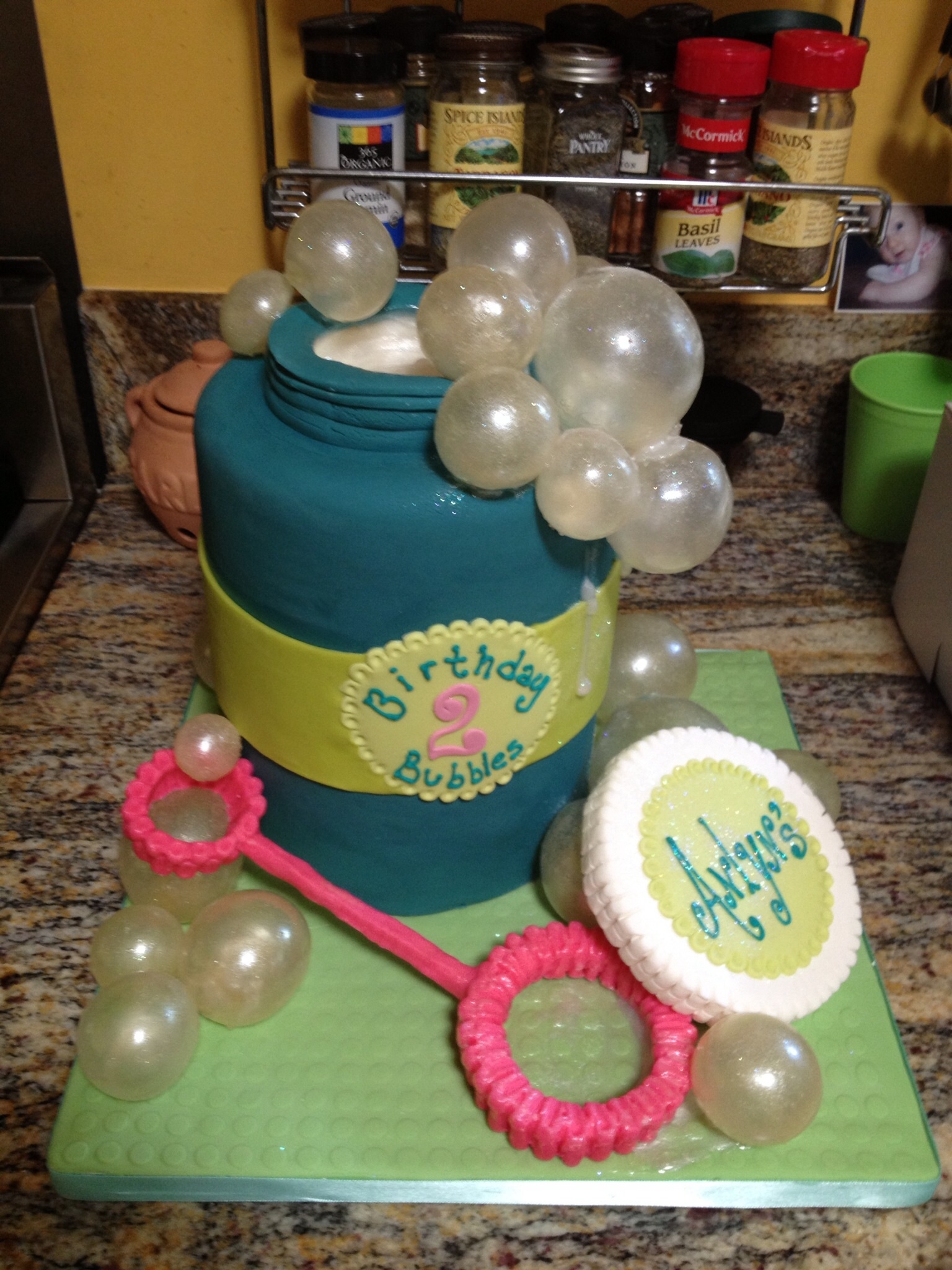 Gelatin Bubbles Birthday Cake