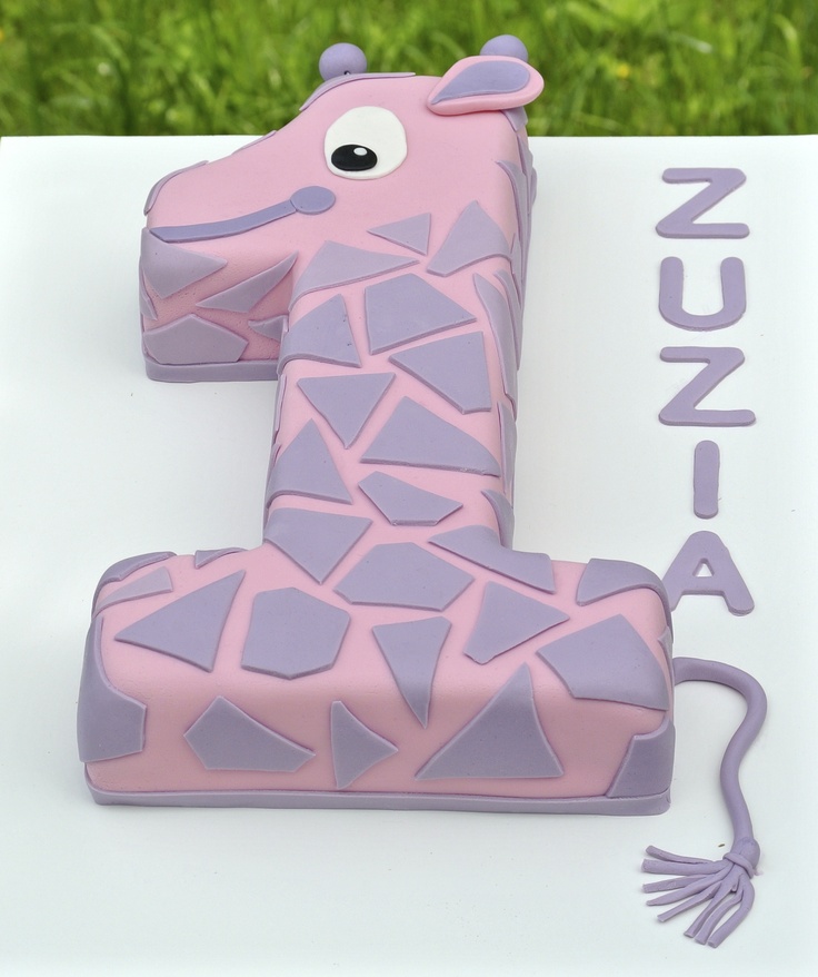 Girl First Birthday Giraffe Cake