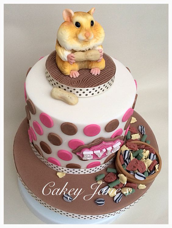 Hamster Themed Birthday Cake