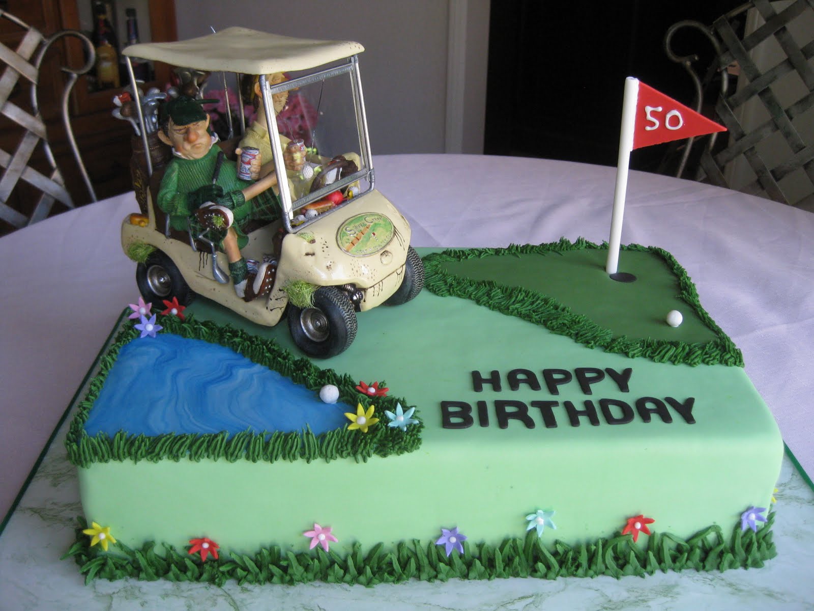 Happy Birthday Cake Golf Cart