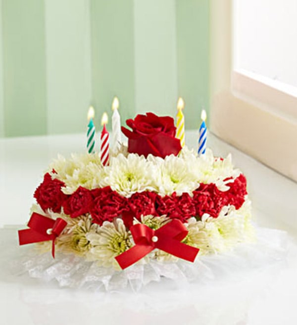 Happy Birthday Cake with Flowers