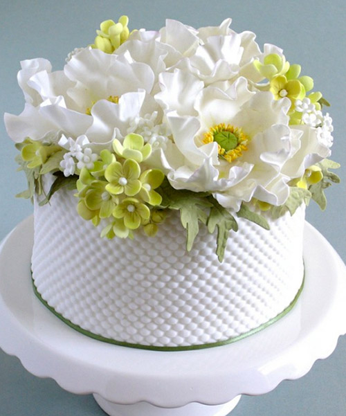 Happy Birthday Cake with Flowers