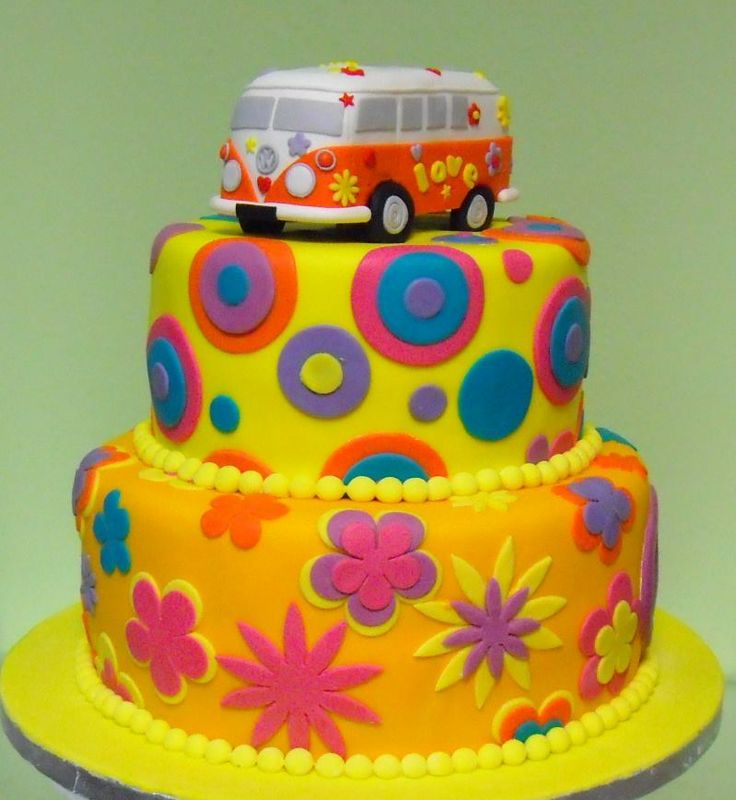 Hippie Birthday Cake