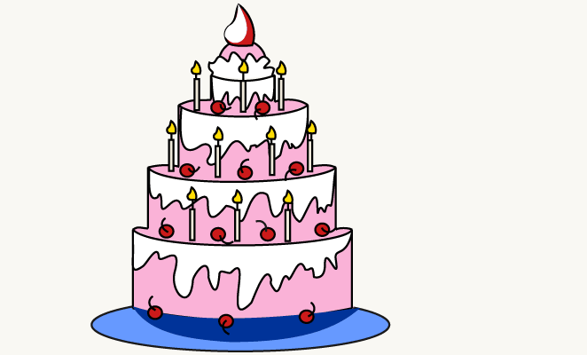 11 Beautiful Simple Cakes Drawings Photo How To Draw A Birthday