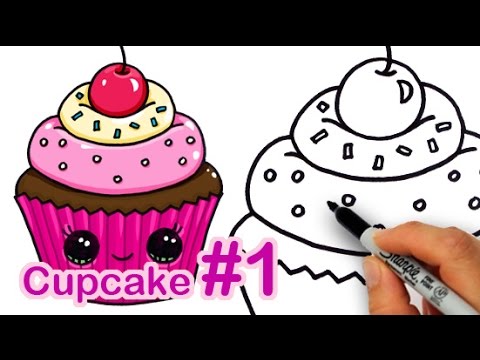 How to Draw Cute Cupcake Drawings