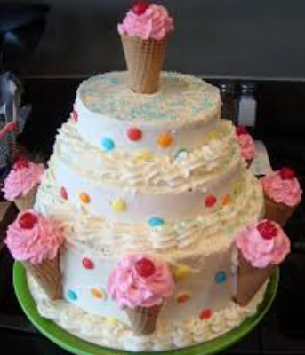 11 Photos of Ice Cream Cake Ideas For Decorating Cakes