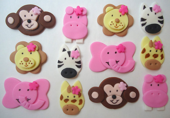 Jungle Animals Edible Cupcake Toppers