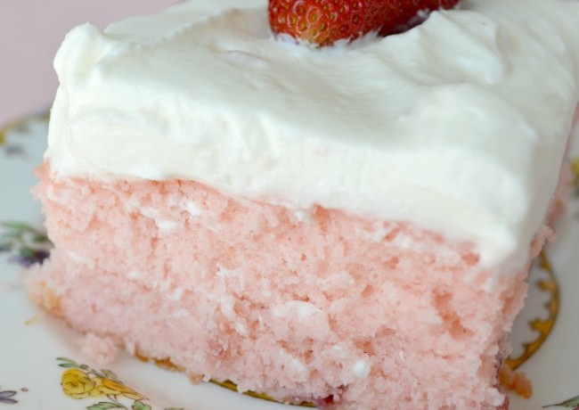 Lemon Sheet Cake with Strawberry Frosting