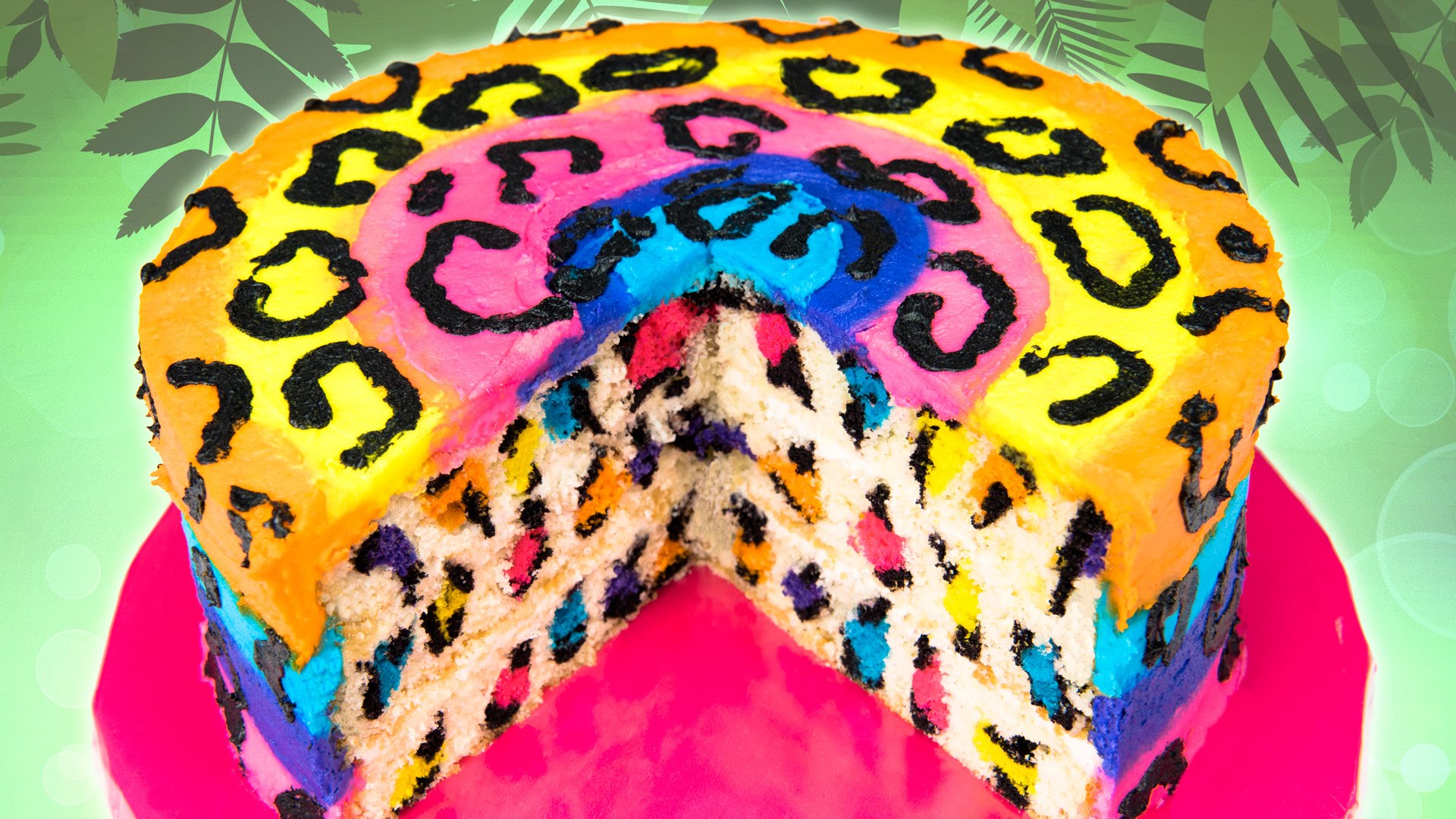 Leopard Rainbow Cake From Cupcakes Cookies and Cardio