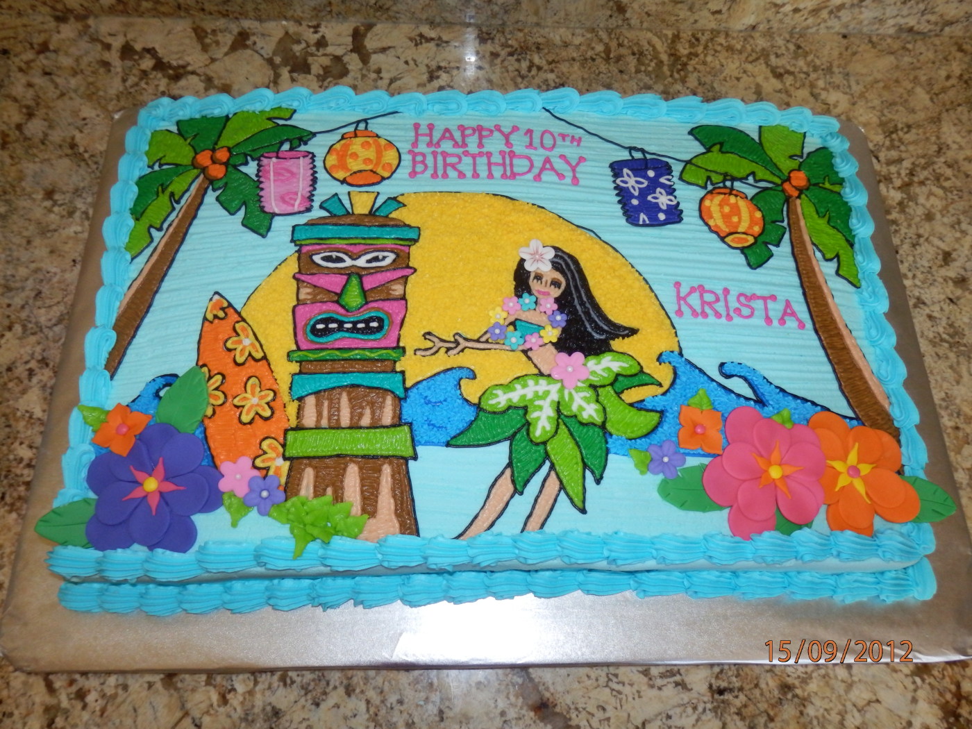 10 Photos of Hawaiian Tiki Birthday Cakes Sheet