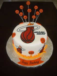 Miami Heat Basketball Cake