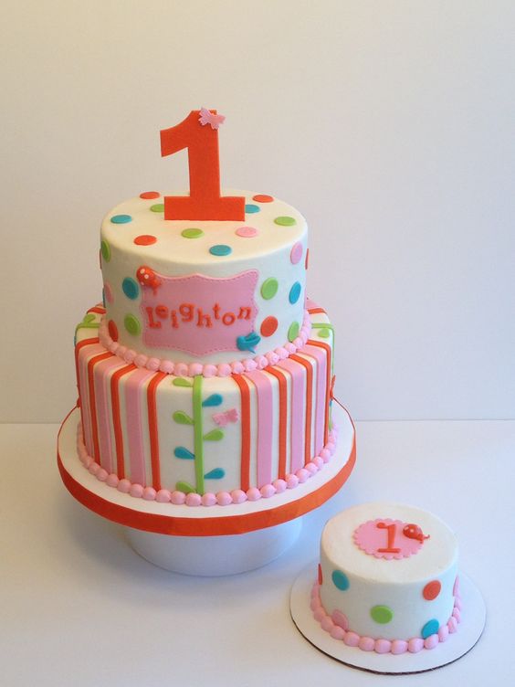 Orange and Green Birthday Cake