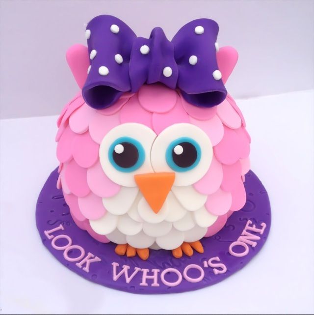 Owl First Birthday Cake